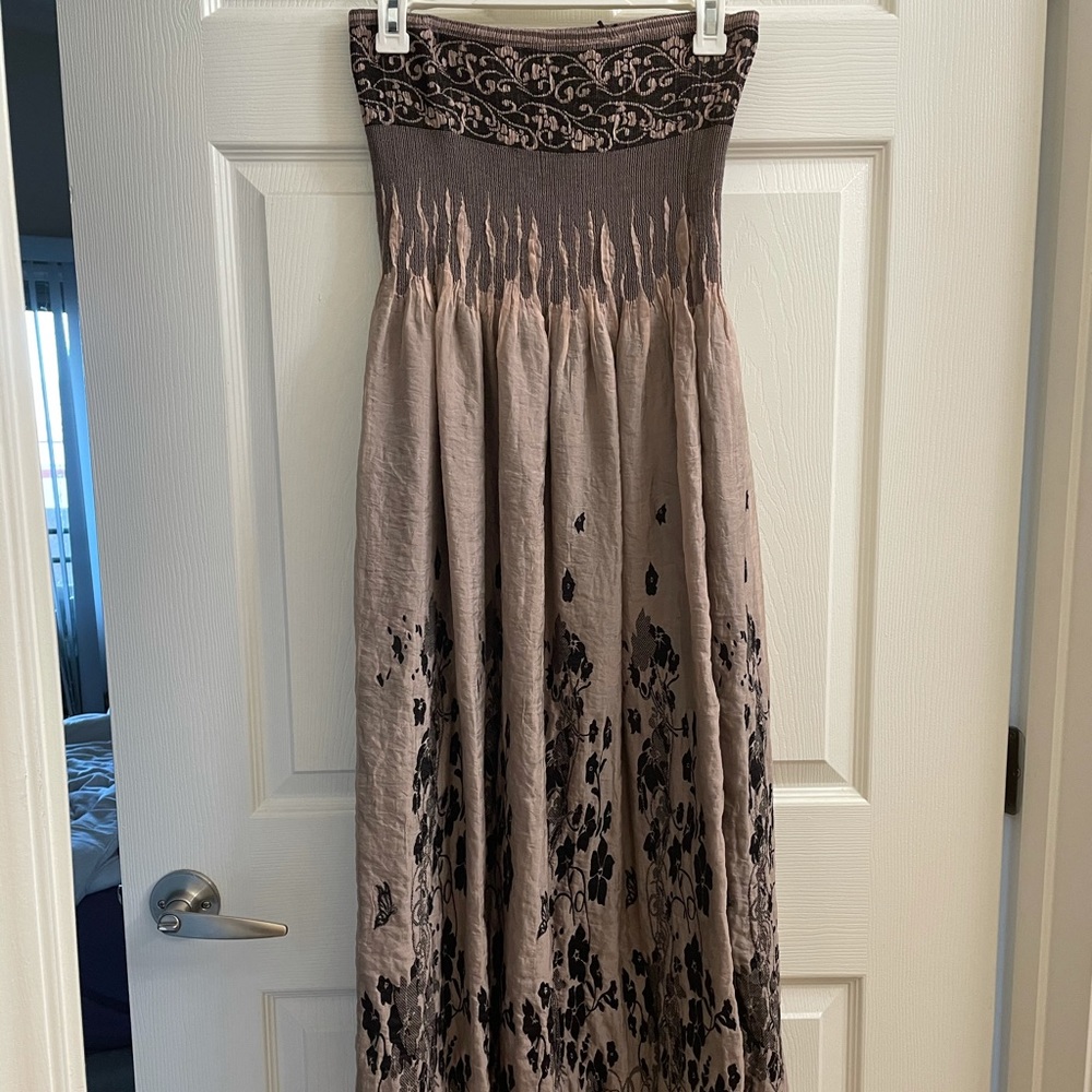 Strapless Floral Maxi Dress